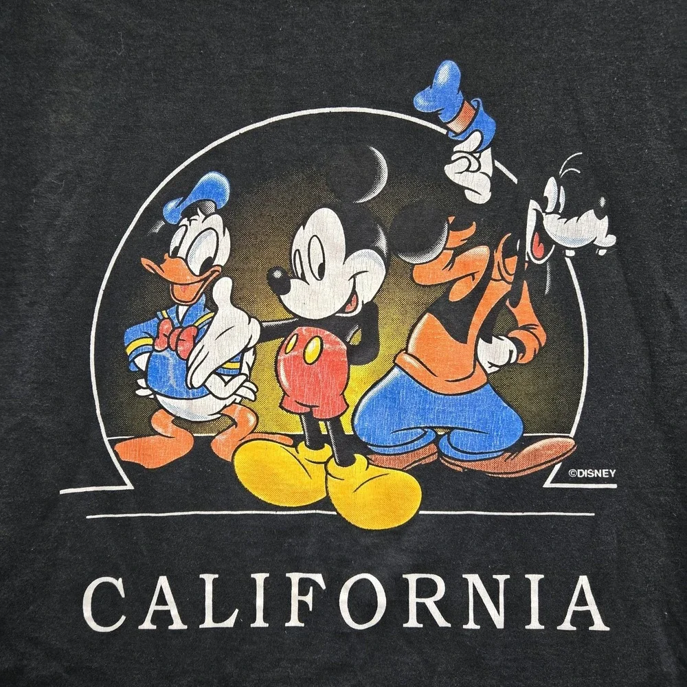 VINTAGE Mickey Unlimited By Velva Sheen Men XL Shirt Black California Disneyland
